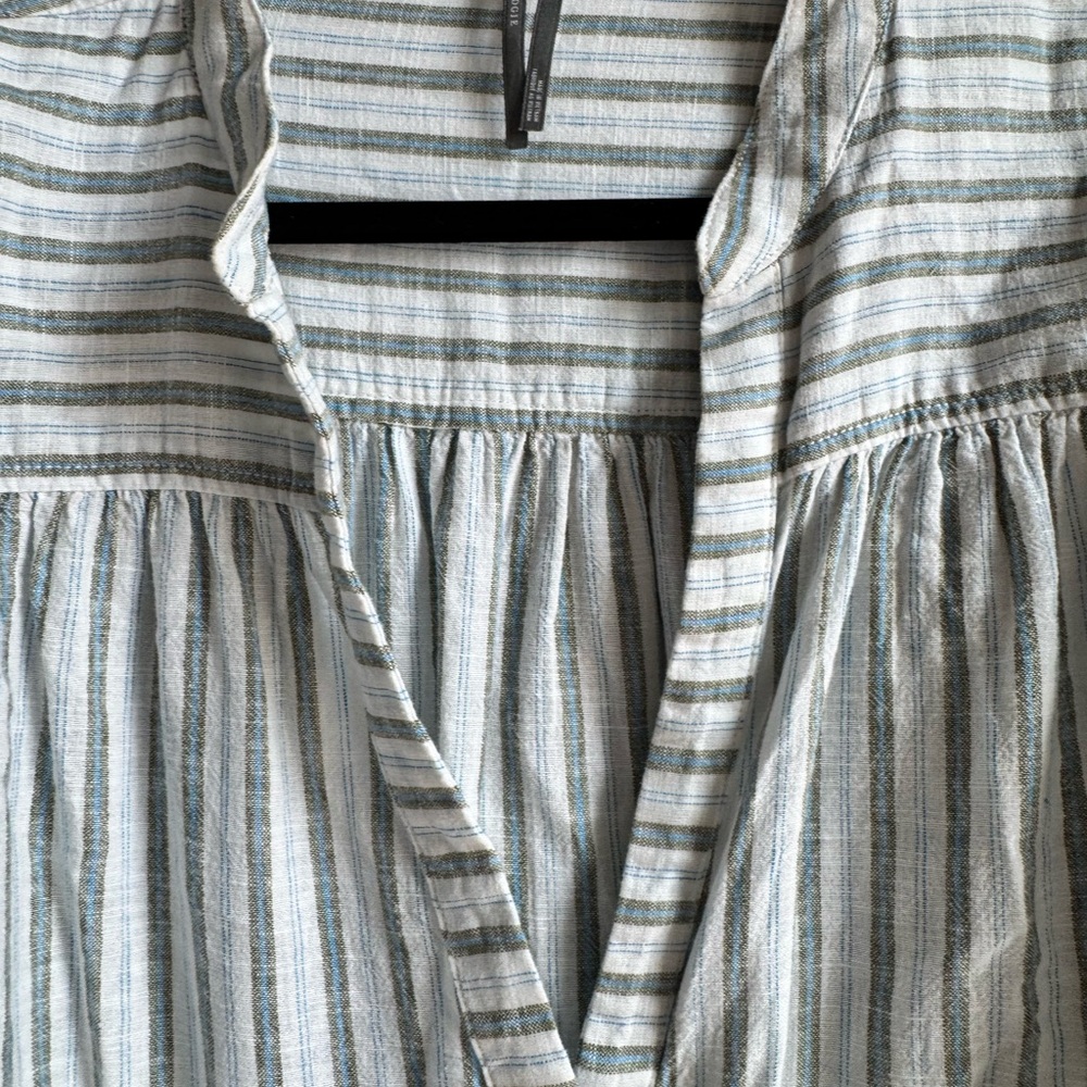 Anthropologie Darcey Popover Swing Top Striped Linen Tunic Boho Peasant XL - Picture 6 of 11